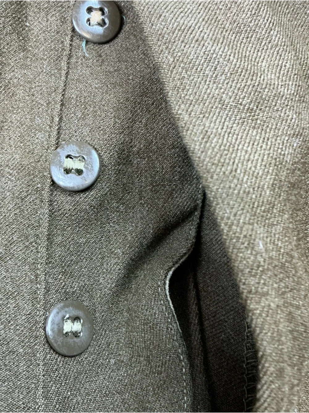 Vintage 1940s US military wool high waist button fly trousers 30x28 USA